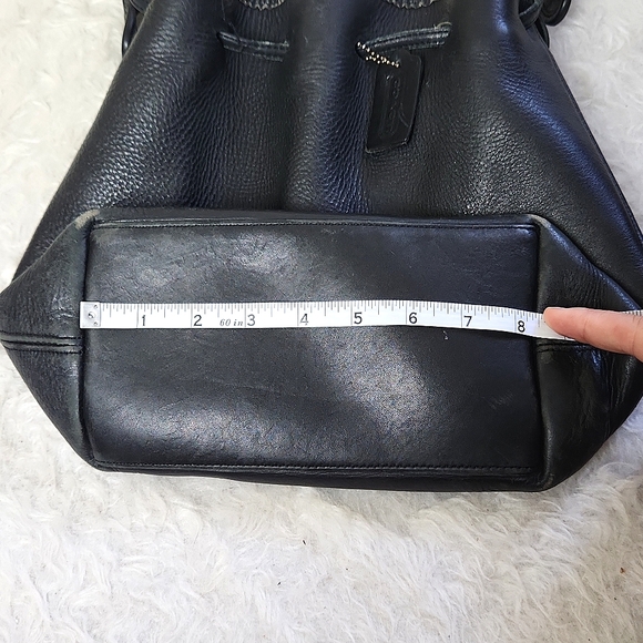 Vintage Coach Legacy leather bucket bag tote draw string shoulder purse BLACK - Picture 10 of 15